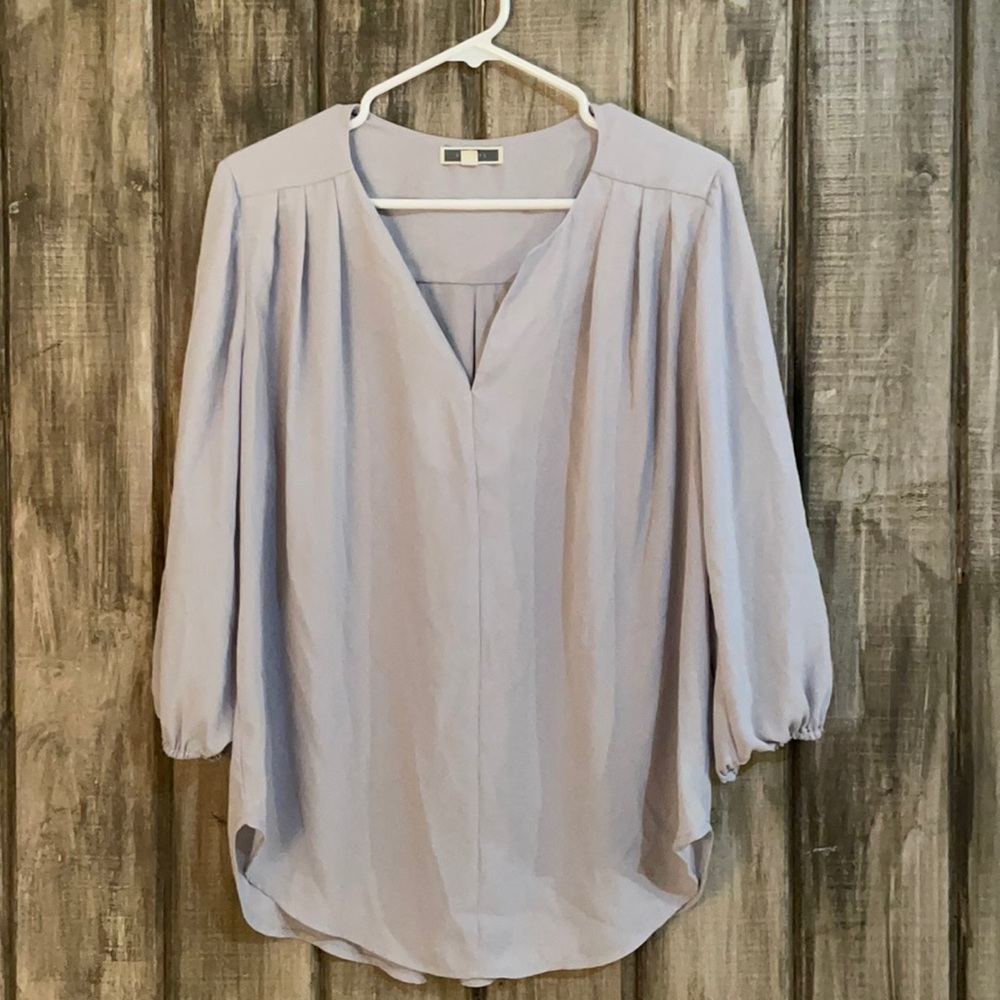 Pleione large light blue blouse
